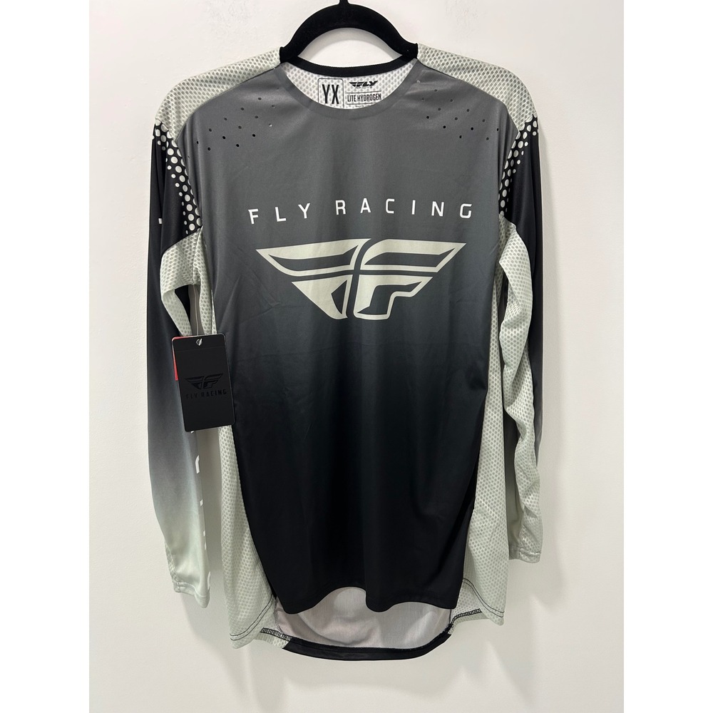Fly Racing Lite Hydrogen New With Tags Motocross Jersey Grey Black Mens YX NWT